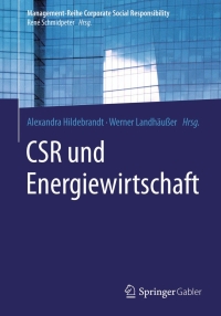 Cover image: CSR und Energiewirtschaft 9783662465820