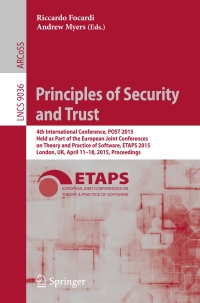 Immagine di copertina: Principles of Security and Trust 9783662466650