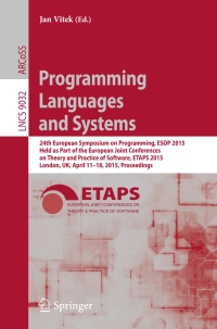 Cover image: Programming Languages and Systems 9783662466681