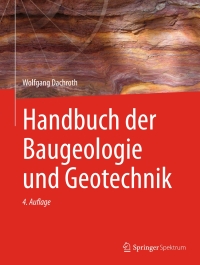 Cover image: Handbuch der Baugeologie und Geotechnik 4th edition 9783662468852