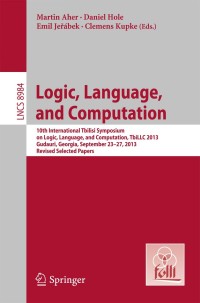 Cover image: Logic, Language, and Computation 9783662469057