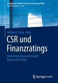 Cover image: CSR und Finanzratings 9783662474600