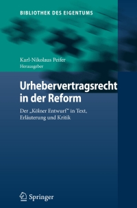 Imagen de portada: Urhebervertragsrecht in der Reform 9783662475027