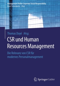 Cover image: CSR und Human Resource Management 9783662476826