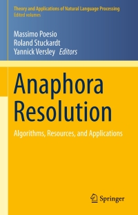 Imagen de portada: Anaphora Resolution 9783662479087