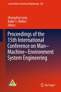 Imagen de portada: Proceedings of the 15th International Conference on Man–Machine–Environment System Engineering 9783662482230