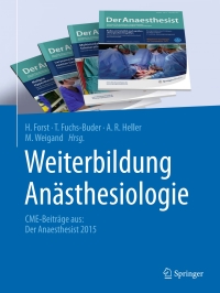 Cover image: Weiterbildung Anästhesiologie 9783662495582