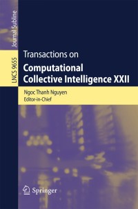Imagen de portada: Transactions on Computational Collective Intelligence XXII 9783662496183