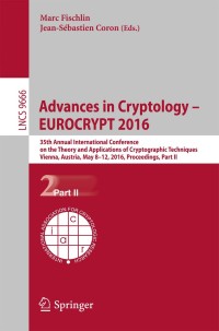 Omslagafbeelding: Advances in Cryptology – EUROCRYPT 2016 9783662498958