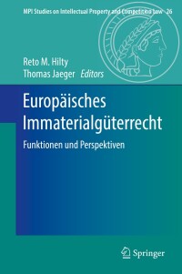 Cover image: Europäisches Immaterialgüterrecht 9783662526620