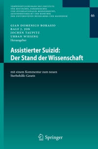 Imagen de portada: Assistierter Suizid: Der Stand der Wissenschaft 9783662526682