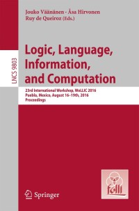 Cover image: Logic, Language, Information, and Computation 9783662529201