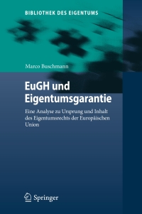 Imagen de portada: EuGH und Eigentumsgarantie 9783662532317