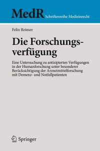 Cover image: Die Forschungsverfügung 9783662532614