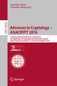 Immagine di copertina: Advances in Cryptology – ASIACRYPT 2016 9783662538890