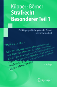 صورة الغلاف: Strafrecht Besonderer Teil 1 4th edition 9783662539880