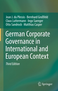 صورة الغلاف: German Corporate Governance in International and European Context 3rd edition 9783662541975