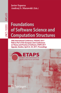 صورة الغلاف: Foundations of Software Science and Computation Structures 9783662544570
