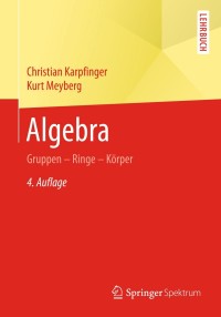 Cover image: Algebra 4th edition 9783662547212