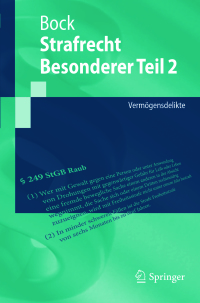 Cover image: Strafrecht Besonderer Teil 2 9783662547922