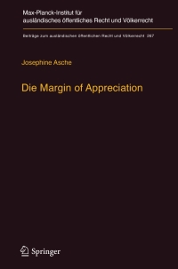 Imagen de portada: Die Margin of Appreciation 9783662548653