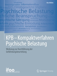 Imagen de portada: KPB - Kompaktverfahren Psychische Belastung 1st edition 9783662548974