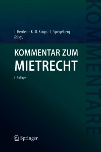 Imagen de portada: Kommentar zum Mietrecht 5th edition 9783662560730