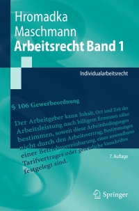 Cover image: Arbeitsrecht Band 1 7th edition 9783662564899
