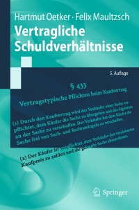 Cover image: Vertragliche Schuldverhältnisse 5th edition 9783662574997