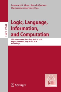 Cover image: Logic, Language, Information, and Computation 9783662576687