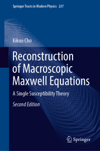 Cover image: Reconstruction of Macroscopic Maxwell Equations 2nd edition 9783662584231