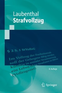 Cover image: Strafvollzug 8th edition 9783662586365