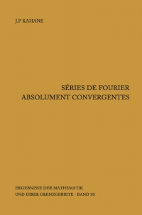 Cover image: Séries de Fourier absolument convergentes 9783540048084