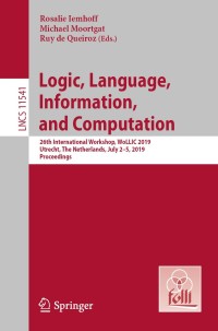 Cover image: Logic, Language, Information, and Computation 9783662595329