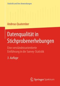 表紙画像: Datenqualität in Stichprobenerhebungen 3rd edition 9783662602737