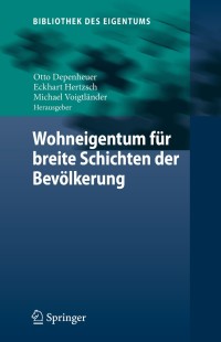 Cover image: Wohneigentum für breite Schichten der Bevölkerung 1st edition 9783662612866