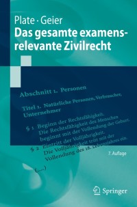 Titelbild: Das gesamte examensrelevante Zivilrecht 7th edition 9783662624180