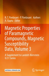 Titelbild: Magnetic Properties of Paramagnetic Compounds, Magnetic Susceptibility Data, Volume 3 9783662624692