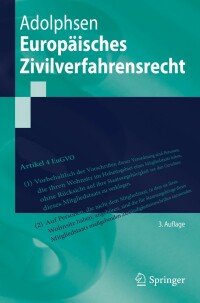 Imagen de portada: Europäisches Zivilverfahrensrecht 3rd edition 9783662635575