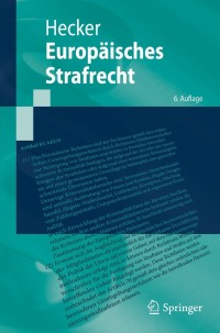 Cover image: Europäisches Strafrecht 6th edition 9783662635759