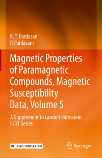 صورة الغلاف: Magnetic Properties of Paramagnetic Compounds, Magnetic Susceptibility Data, Volume 5 9783662650974