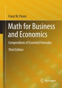 Cover image: Math for Business and Economics 3rd edition 9783662688595