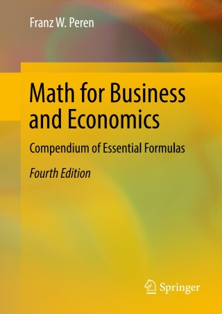 Cover image: Math for Business and Economics 4th edition 9783662711705