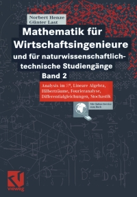 صورة الغلاف: Mathematik für Wirtschaftsingenieure und naturwissenschaftlichtechnische Studiengänge 9783528031916