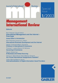 Cover image: mir: Management International Review 1st edition 9783409123891