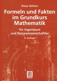 Cover image: Formeln und Fakten im Grundkurs Mathematik 4th edition 9783519202073