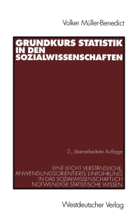 Titelbild: Grundkurs Statistik in den Sozialwissenschaften 2nd edition 9783531336350