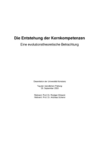 Cover image: Entstehung von Kernkompetenzen 9783824481033