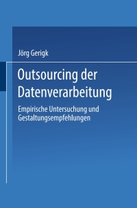 Imagen de portada: Outsourcing der Datenverarbeitung 9783824465866