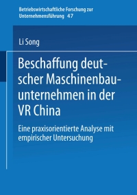 Titelbild: Beschaffung deutscher Maschinenbauunternehmen in der VR China 9783824491445